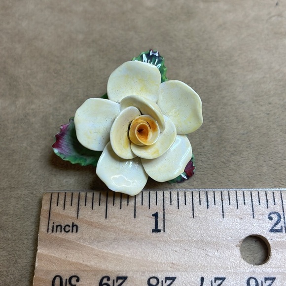 Vintage Bone China Lfower Brooch - Picture 7 of 7